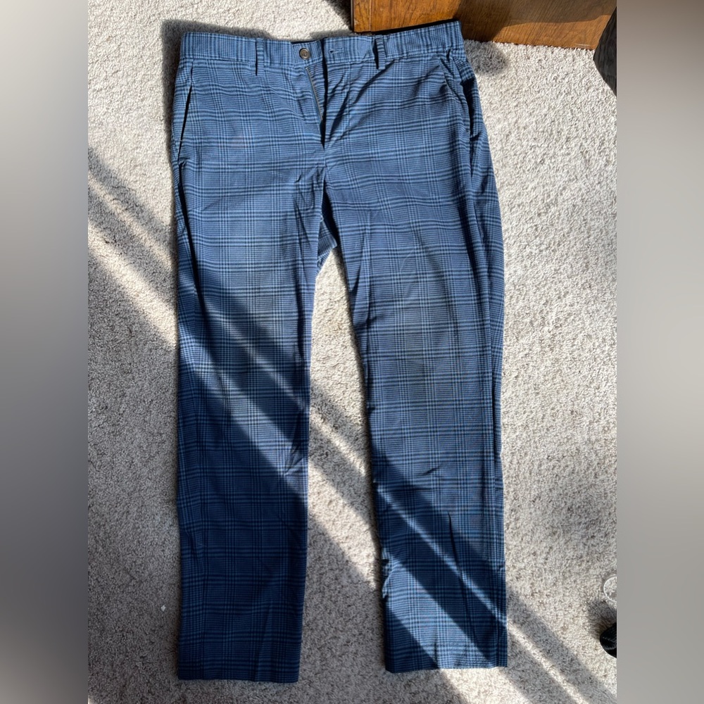 Mens Blue Plaid Trousers size 34x30 used